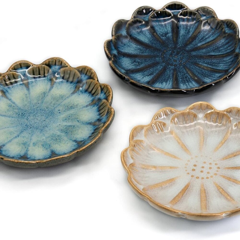 Ceramic Stable Spoon Rest 3PCS Multifunctional Glaze Ceramic Dinner Plates Set H